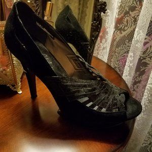 SAVE $100! HOTTEST HEELS by Sam Edelman Leather Suede Embossed Sandal Pump SZ 10